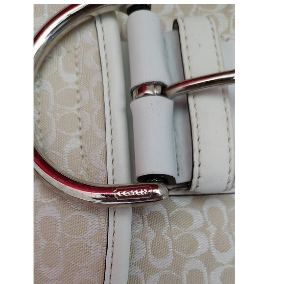 VTG Coach 6818 Soho Handbag 2004 Cream White Leather Brown Int Silver Hardware - Picture 9 of 9